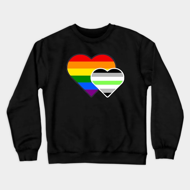 Agender Double Heart Crewneck Sweatshirt by Blood Moon Design